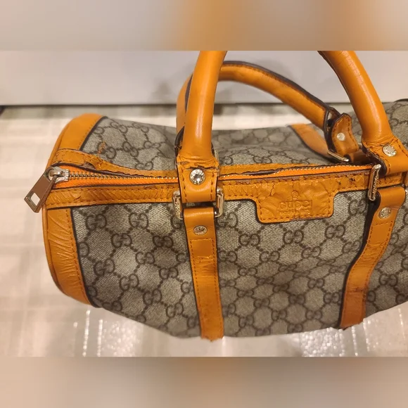 Gucci GG Boston Bag Yellow Beige Canvas and Leather. See description. - Picture 11 of 14
